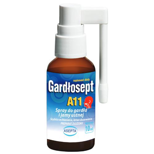Miniaturka artykułu - Gardłosept A11 Spray do jamy ustnej i gardła, 10ml