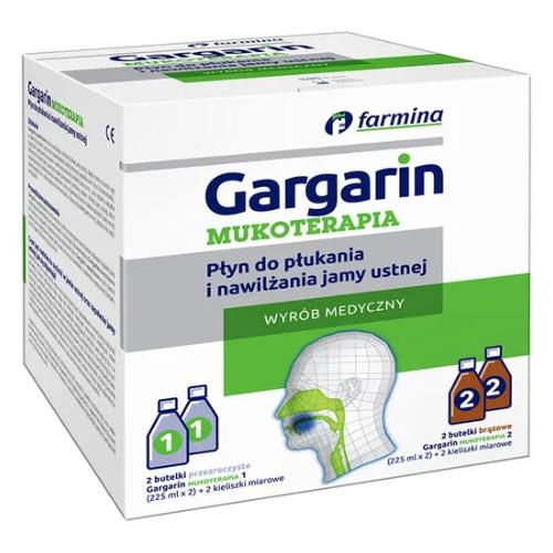 Miniaturka artykułu - Gargarin Mukoterapia Płyn do płukania i nawilżania jamy ustnej, 900 ml