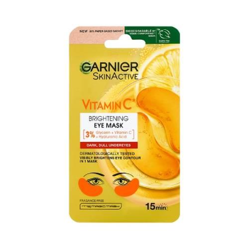 Miniaturka artykułu - Garnier Skin Active Rozświetlające płatki pod oczy z witaminą C, 1 szt.