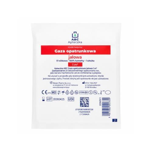 Miniaturka artykułu - Apteczka ABC Gaza opatrunkowa jałowa 17 nitkowa 1 m2, 1 szt.