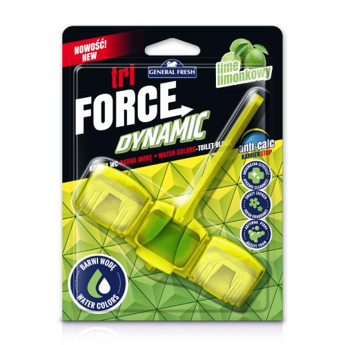 Miniaturka artykułu - General Fresh Tri Force Dynamic Kostka do WC limonka, 45g