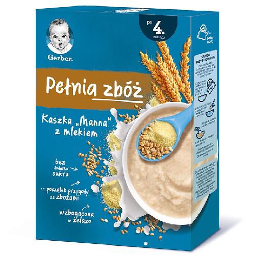GERBER Kaszka Pełnia Zb&oacute;ż "Manna" z mlekiem po 4. miesiącu, 200g