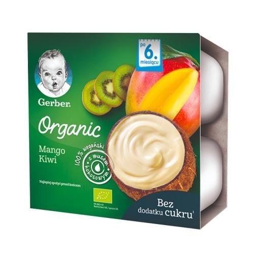 Miniaturka artykułu - GERBER ORGANIC Deserek mango, kiwi z musem kokosowym, 4x90g