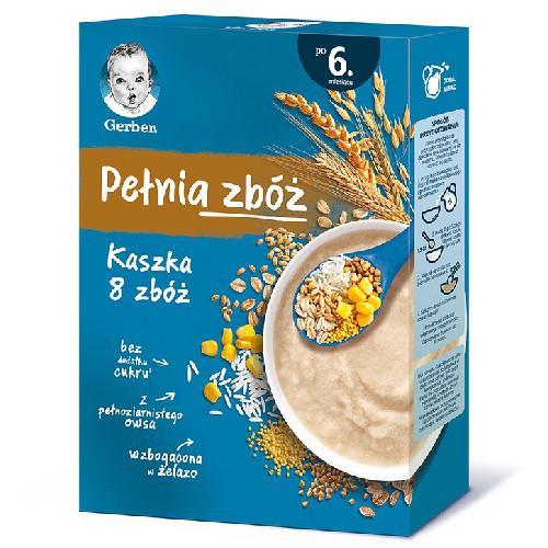 Miniaturka artykułu - GERBER Kaszka Pełnia Zb&oacute;ż 8 zb&oacute;ż po 6. miesiącu, 180g