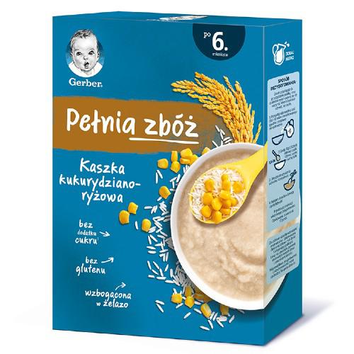 GERBER Kaszka Pełnia zb&oacute;ż kukurydziano-ryżowa po 6. miesiącu, 180g