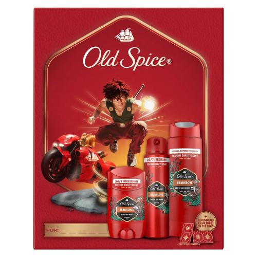 Miniaturka artykułu - Old Spice Bearglove Zestaw prezentowy dla mężczyzn: Żel pod prysznic i szampon do włos&oacute;w 3w1, 250 ml + Dezodorant w sprayu, 150 ml + Dezodorant w sztyfcie, 50 ml