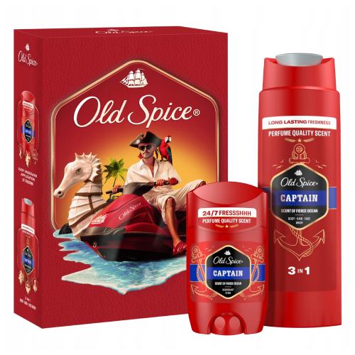 Miniaturka artykułu - Old Spice Zestaw Captain (Dezodorant, 50 ml + Żel pod prysznic, 250 ml)
