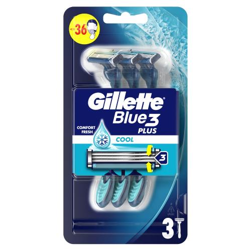 Miniaturka artykułu - Gillette Blue3 Plus Cool Jednorazowe maszynki do golenia dla mężczyzn, 3szt.