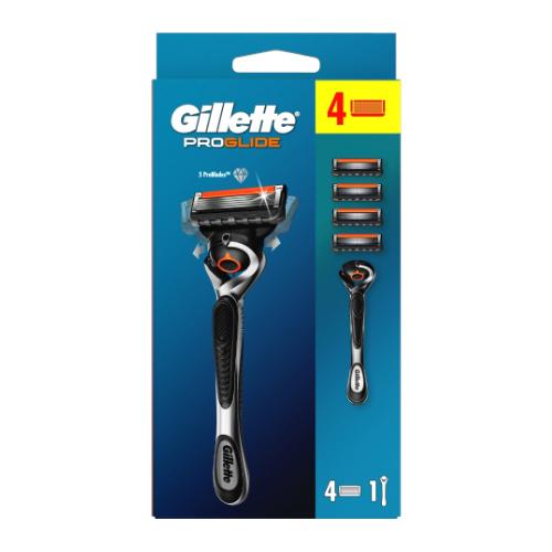 Miniaturka artykułu - Gillette ProGlide Maszynka do golenia dla mężczyzn + 4 wymienne ostrza