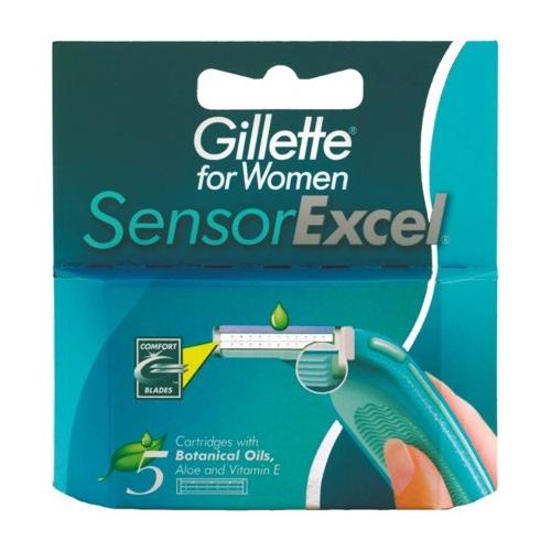Miniaturka artykułu - Gillette Sensor Excel Wymienne wkłady do maszynek dla kobiet, 5 szt.