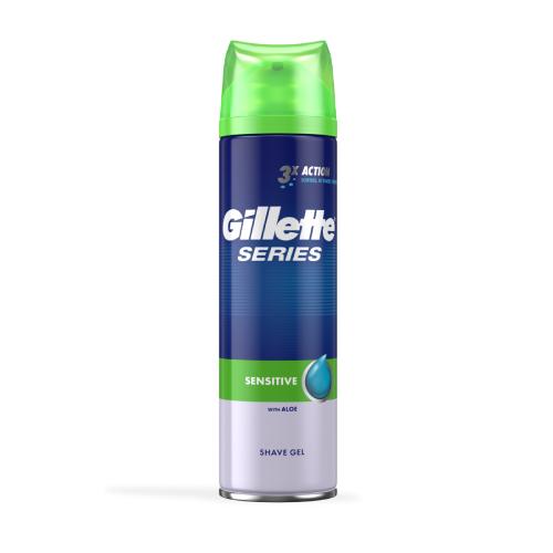Miniaturka artykułu - GILLETTE Series Sensitive Żel do golenia z aloesem, 200ml