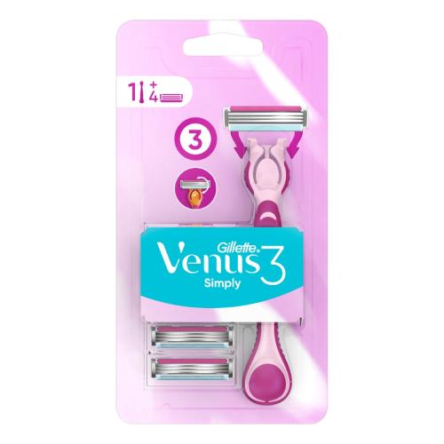 Miniaturka artykułu - Gillette Simply Venus 3 Maszynka do golenia + 4 ostrza