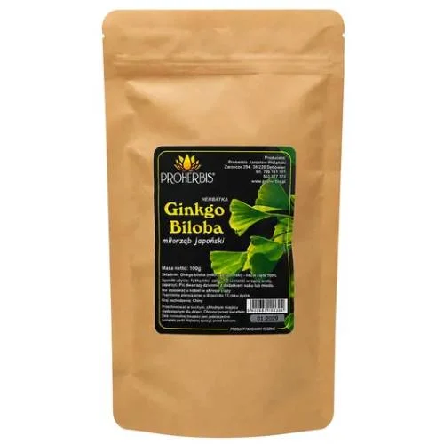 Miniaturka artykułu - Proherbis Ginkgo biloba Miłorząb japoński, 100 g
