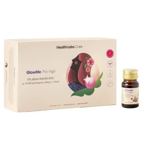 Miniaturka artykułu - Health Labs GlowMe Pro-Age malina, 15 shot&oacute;w x 30 ml - suplement diety z kolagenem