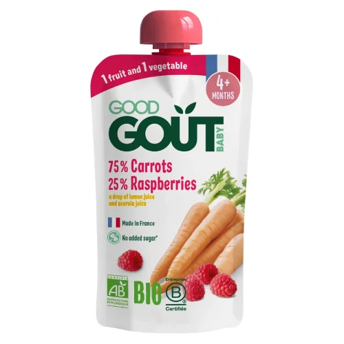 Miniaturka artykułu - Good Gout BIO Marchewka z malinami, 120 g