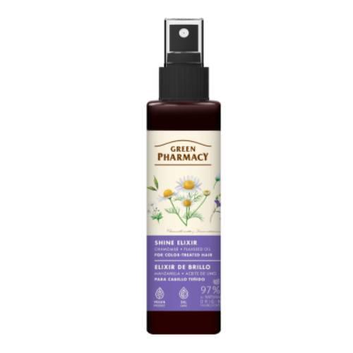 Miniaturka artykułu - Green Pharmacy Rumianek i Olej lniany Eliksir nabłyszczający do włos&oacute;w farbowanych, 150 ml