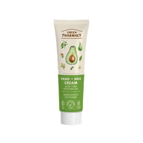 Miniaturka artykułu - Green Pharmacy Krem do rąk i paznokci aloes i olej z awokado, 100 ml
