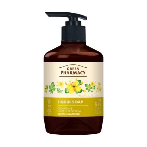 Miniaturka artykułu - Green Pharmacy Mydło w płynie jask&oacute;łcze ziele i lipa, 460 ml