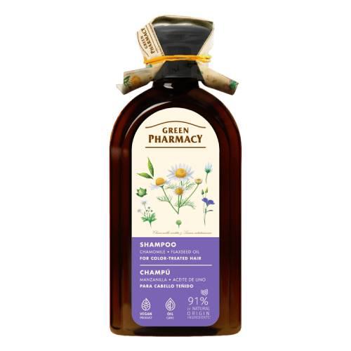 Miniaturka artykułu - Green Pharmacy Rumianek i Olej lniany Szampon do włos&oacute;w farbowanych, 350 ml