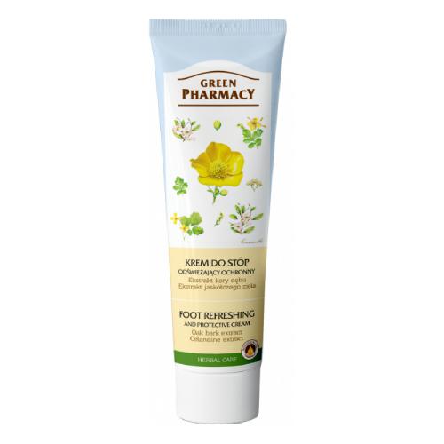 Miniaturka artykułu - GREEN PHARMACY Krem do st&oacute;p odświeżający ochronny - 100 ml