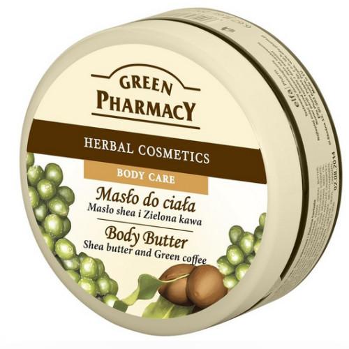 Miniaturka artykułu - GREEN PHARMACY Masło do ciała, Masło shea i zielona kawa, 200ml