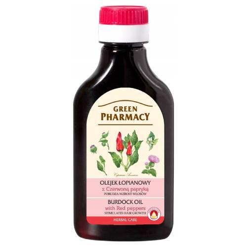 Miniaturka artykułu - GREEN PHARMACY Olejek łopianowy z czerwoną papryką, stymulujący wzrost włos&oacute;w, 100ml