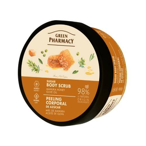 Miniaturka artykułu - GREEN PHARMACY Peeling cukrowy do ciała Mi&oacute;d manuka i Oliwa z oliwek, 200ml