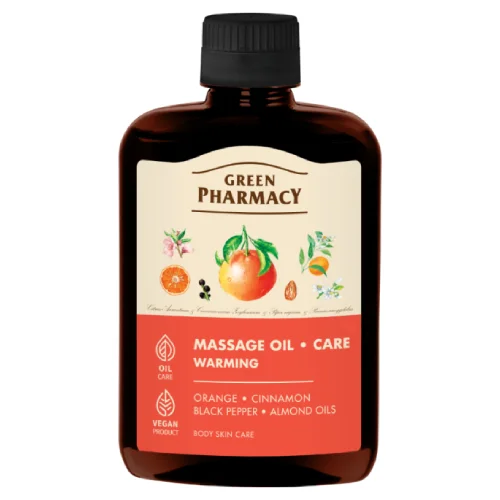 Miniaturka artykułu - Green Pharmacy Olejek do masażu rozgrzewający, 200 ml