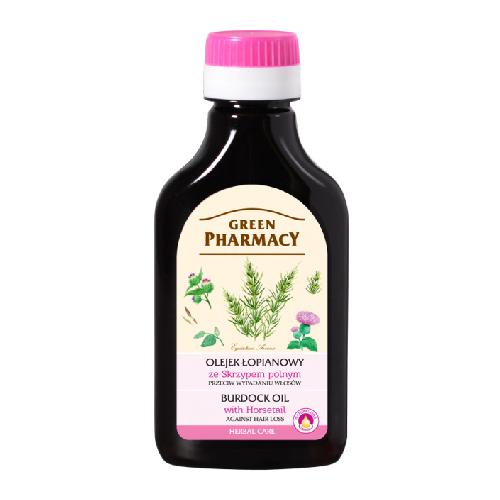 Miniaturka artykułu - GREEN PHARMACY Olejek łopianowy ze skrzypem polnym - 100 ml