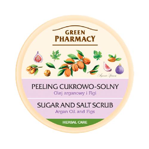 Miniaturka artykułu - GREEN PHARMACY Peeling cukrowo-solny Olej arganowy i Figi, 300ml 