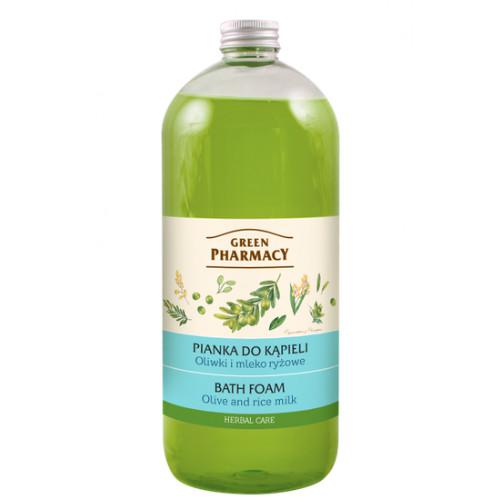Miniaturka artykułu - GREEN PHARMACY Pianka do kąpieli, Oliwki i mleko ryżowe, 1000ml