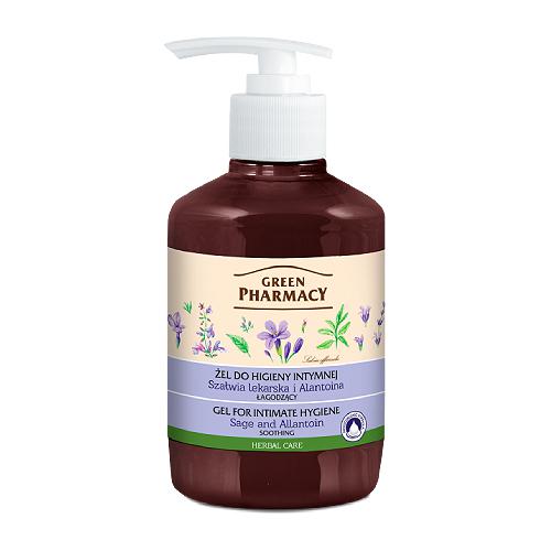 Miniaturka artykułu - GREEN PHARMACY Żel do higieny intymnej łagodzący SZAŁWIA - 370 ml