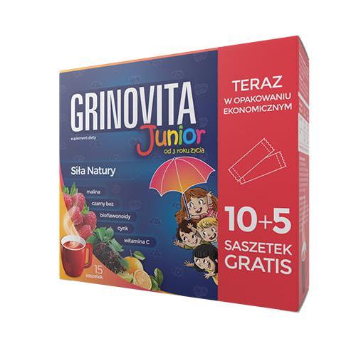 Miniaturka artykułu - GRINOVITA Junior, 10 + 5 saszetek