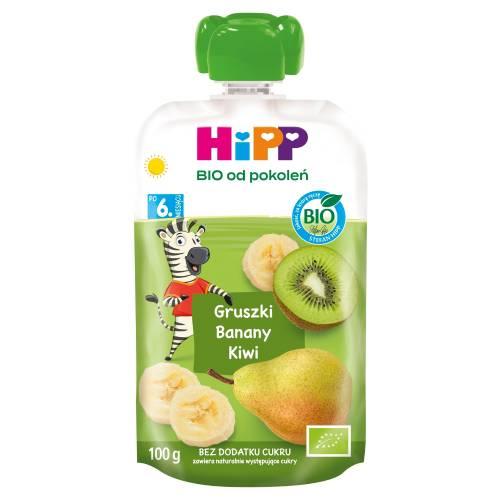 Miniaturka artykułu - HiPP BIO Mus owocowy gruszki banany kiwi po 6. miesiącu, 100 g