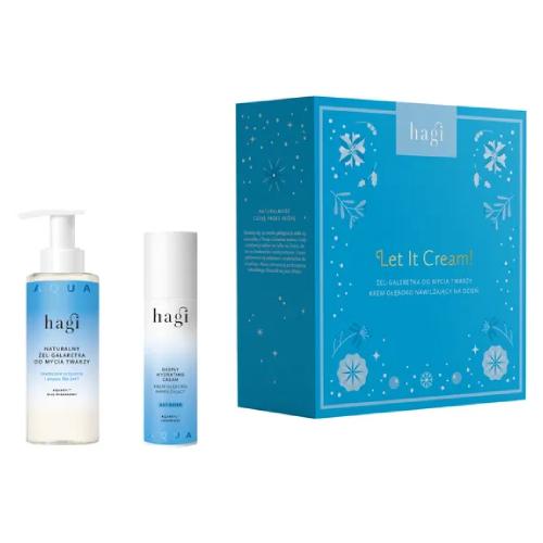 Miniaturka artykułu - HAGI Zestaw Let It Cream Aqua Zone Naturalny żel-galaretka do mycia twarzy, 150ml + Głęboko nawilżający krem na dzień, 50ml