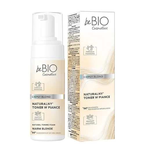 Miniaturka artykułu - BE BIO Naturalny toner do włos&oacute;w w piance Ciepły blond, 120 ml