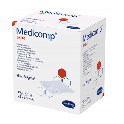Miniaturka artykułu - HARTMANN MEDICOMP EXTRA Kompresy jałowe 6-warstwowe 10x10cm, 50 sztuk
