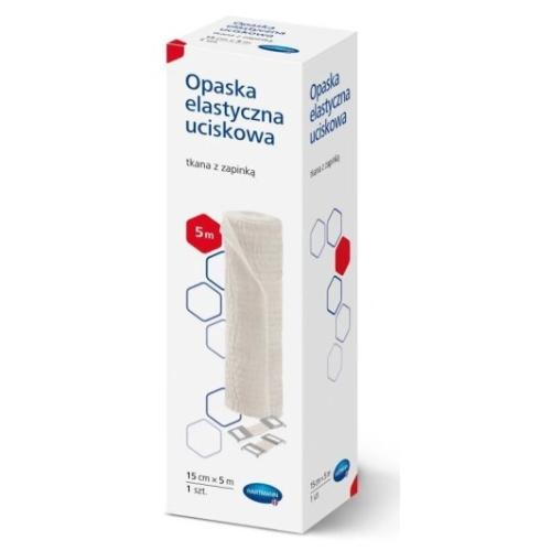 Miniaturka artykułu - HARTMANN Opaska elastyczna uciskowa z zapinką, 15cm x 5m
