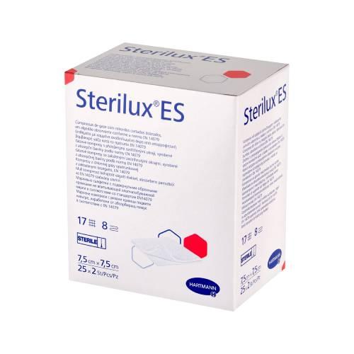 Miniaturka artykułu - Hartmann Sterilux ES Kompresy gazowe jałowe 7,5 cm x 7,5 cm, 25 x 2szt.