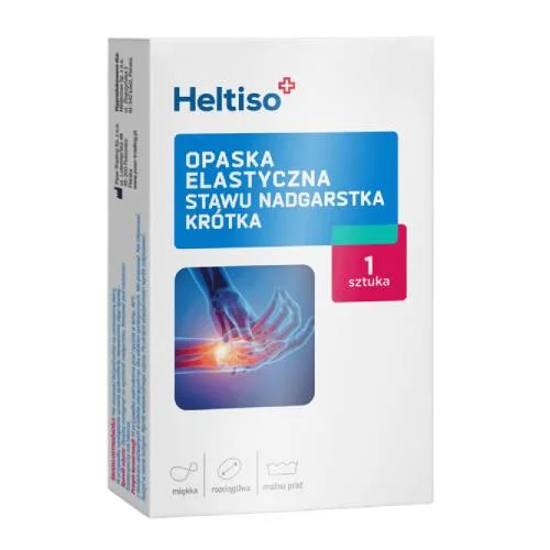 Miniaturka artykułu - Heltiso Opaska elastyczna stawu nadgarstka kr&oacute;tka - rozmiar M, 1 sztuka