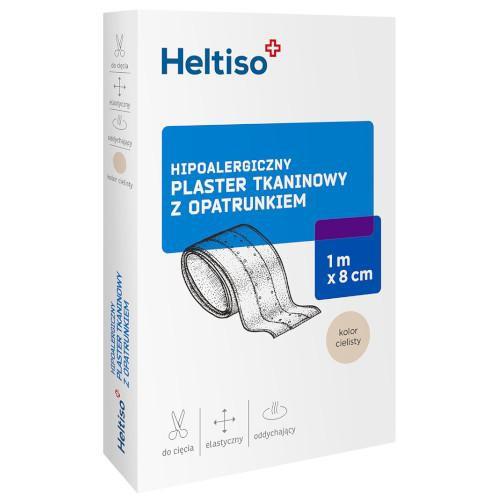 Miniaturka artykułu - Heltiso Plaster tkaninowy z opatrunkiem 1m x 8cm, 1 sztuk