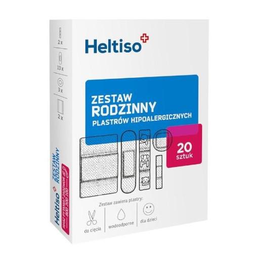 Miniaturka artykułu - Heltiso Plastry hipoalergiczne zestaw rodzinny, 20 sztuk
