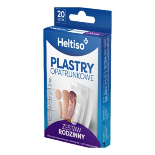 Miniaturka artykułu - Heltiso Plastry opatrunkowe Zestaw rodzinny, 20 szt.