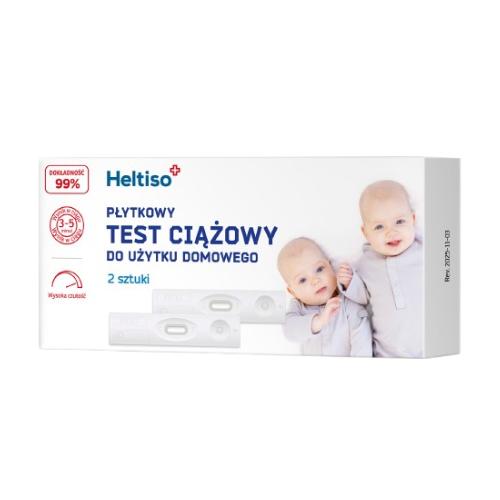 Miniaturka artykułu - Heltiso Test ciążowy płytkowy do użytku domowego, 2 szt.