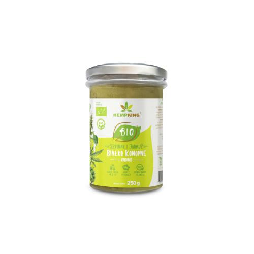 Miniaturka artykułu - HEMPKING BIO Białko konopne organiczne szpinak i jarmuż, 250g