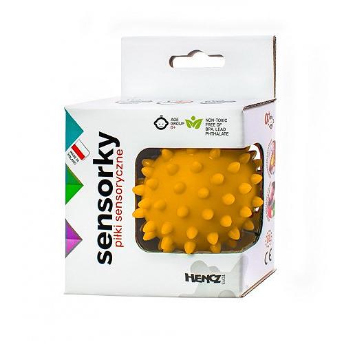 Miniaturka artykułu - HENCZ TOYS Sensorky Piłeczka Sensoryczna Jeżyk W Pudełku - ż&oacute;łty 531 dla dzieci 0+