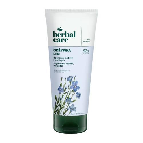 Miniaturka artykułu - Herbal Care Odżywka do włos&oacute;w suchych i łamliwych Len, 200 ml