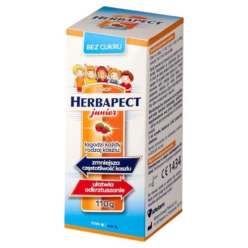 Miniaturka artykułu - Herbapect Junior bez cukru syrop, 110 g