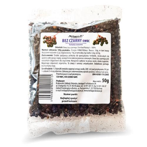 Miniaturka artykułu - HERBAPOL Bez Czarny Owoc Herbatka owocowa, 50g