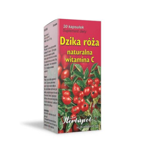 Miniaturka artykułu - Herbapol Dzika r&oacute;ża naturalna witamina C, 30kaps.